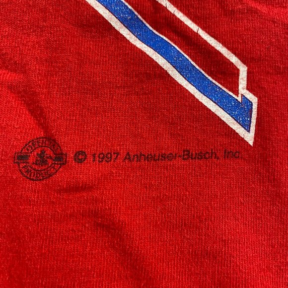 Vintage 90s Ricky Craven Budweiser NASCAR T Shirt Mens Large All Over Print - Picture 5 of 16